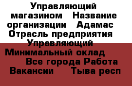 Управляющий магазином › Название организации ­ Адамас › Отрасль предприятия ­ Управляющий › Минимальный оклад ­ 55 000 - Все города Работа » Вакансии   . Тыва респ.